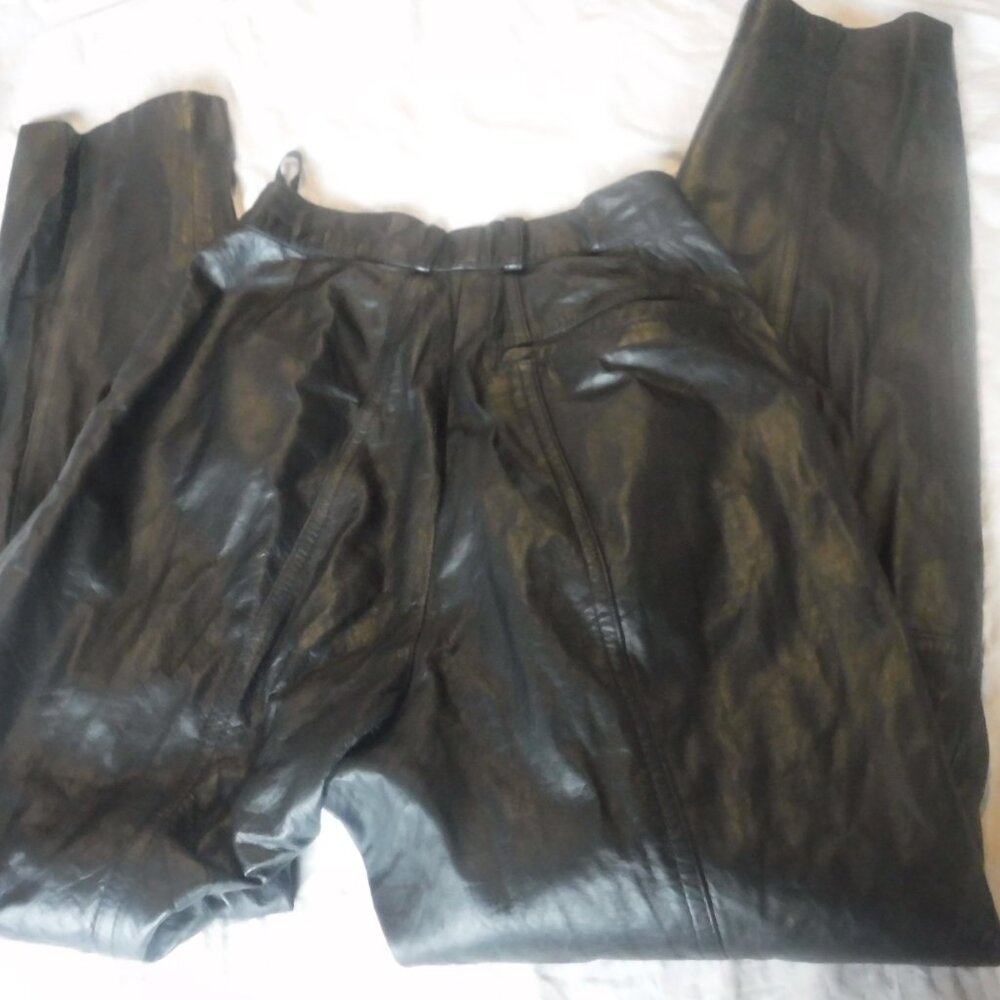 Leather Pants Black Womens Leather Together Pants Size 4 SZ 23 W X 29 1/2L